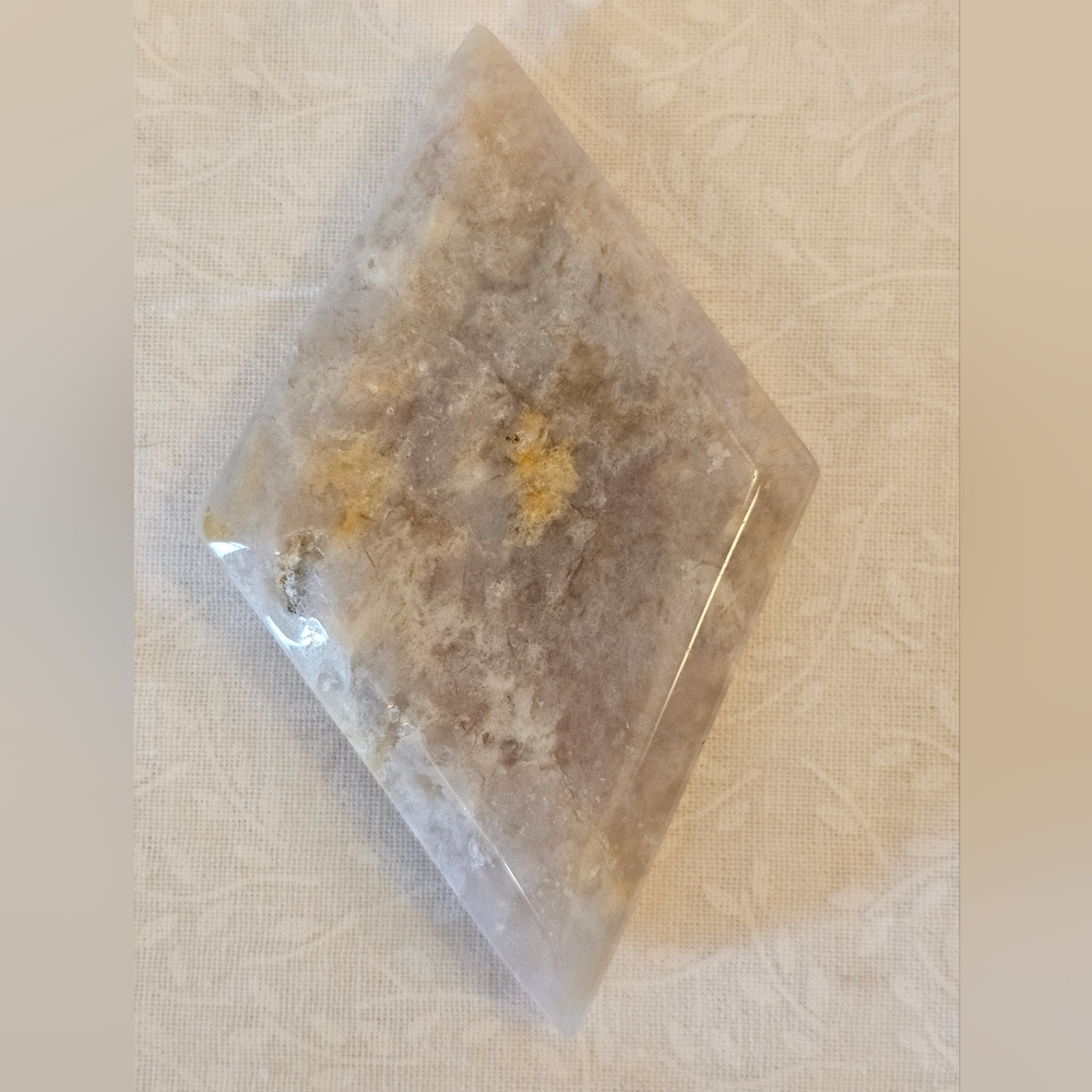 Flower Agate Octahedron Crystal
